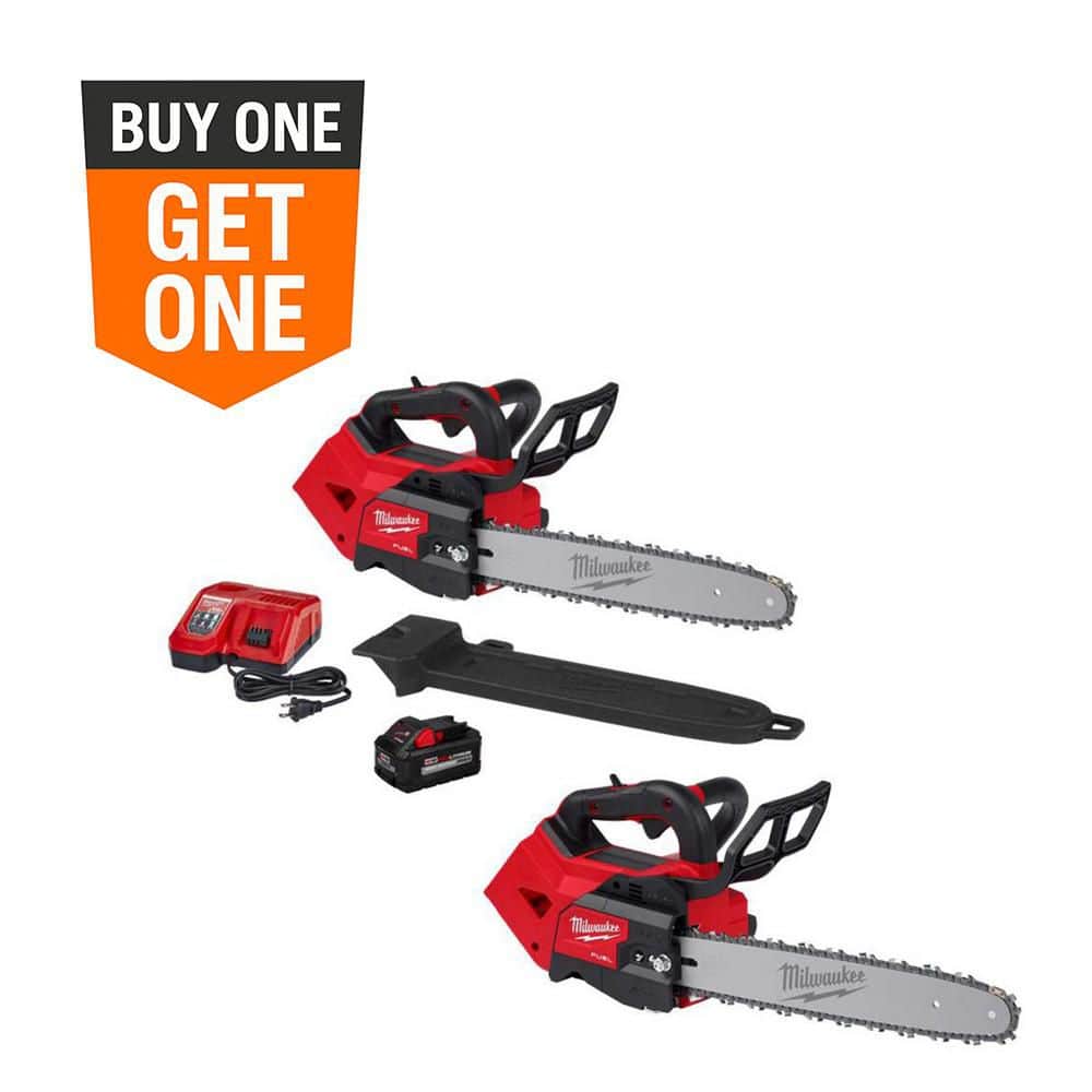 Milwaukee M18 FUEL 14 in. Top Handle 18V Lithium-Ion Brushless Cordless Chainsaw Kit w/ 8.0 Ah Battery & Rapid Charger (2-Tool)