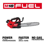 Milwaukee M18 FUEL 14 in. Top Handle 18V Lithium-Ion Brushless Cordless Chainsaw Kit w/ 8.0 Ah Battery & Rapid Charger (2-Tool)