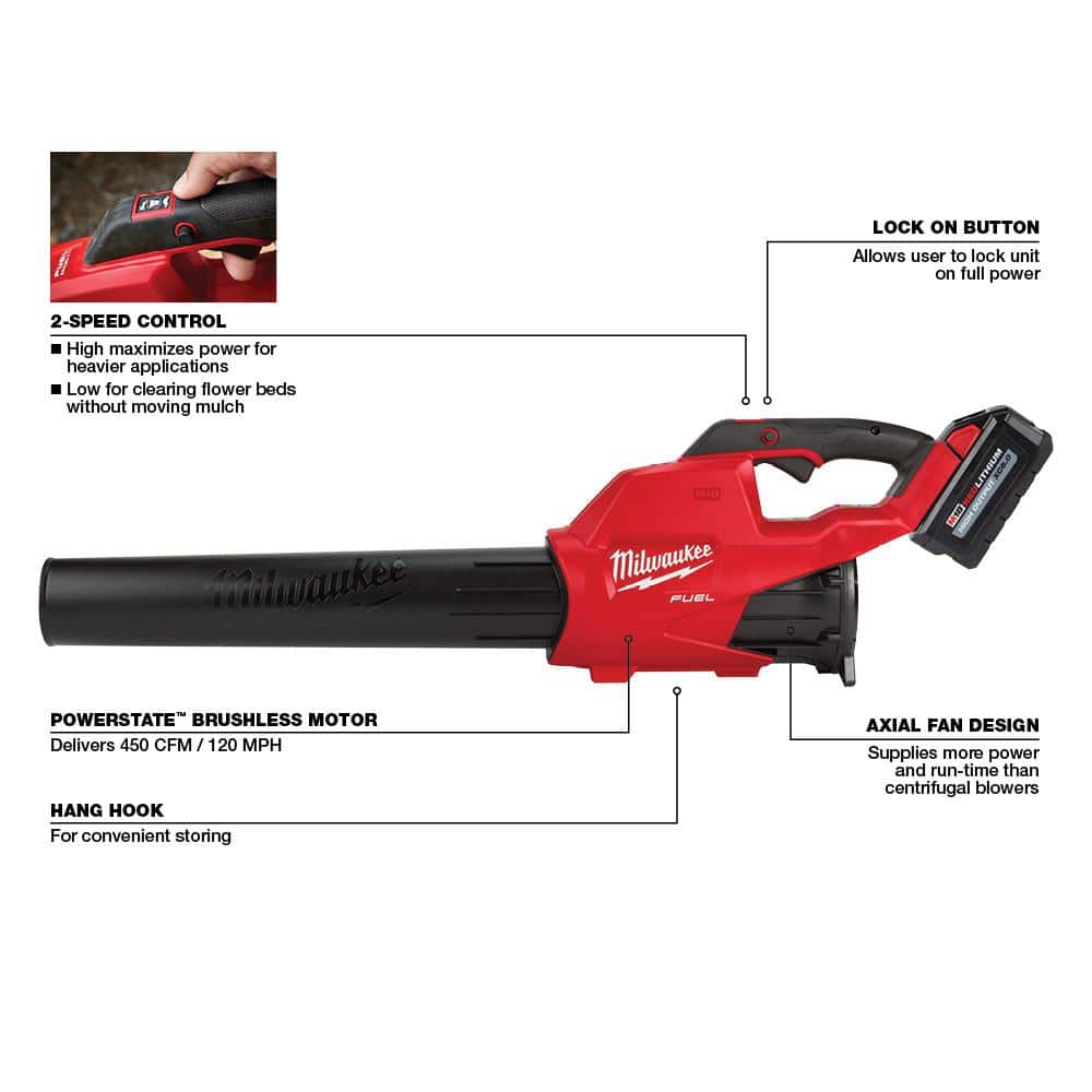Milwaukee M18 FUEL 14 in. Top Handle 18V Lithium-Ion Brushless Cordless Chainsaw & String Trimmer/Blower Combo Kit (3-Tool)
