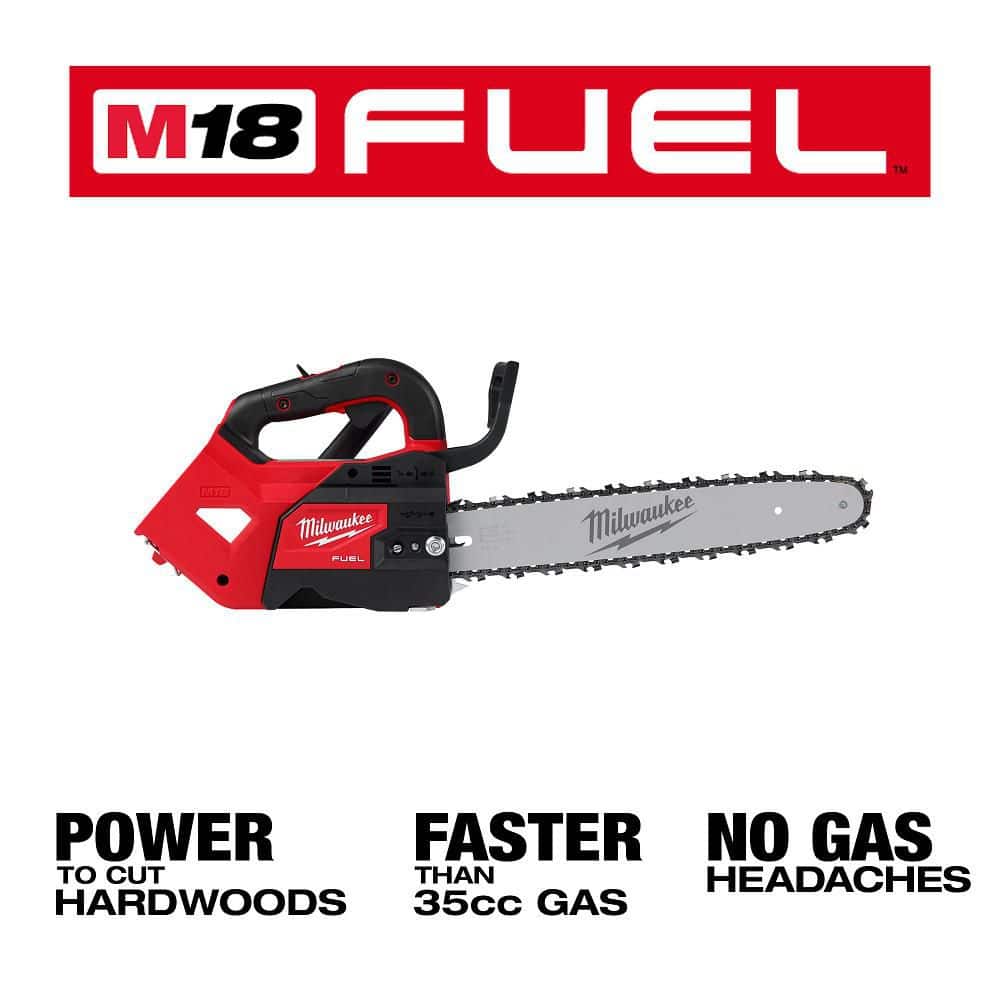 Milwaukee M18 FUEL 14 in. 18V Lithium‑Ion Brushless Cordless Top‑Handle Chainsaw, Tool‑Only (2826‑20T)