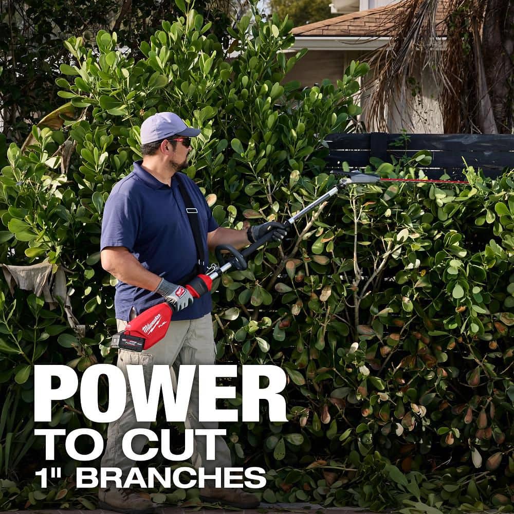 Milwaukee M18 FUEL 18V 24 in. Brushless Cordless Pole Articulating Hedge Trimmer Kit with 8.0 Ah Battery & Rapid Charger