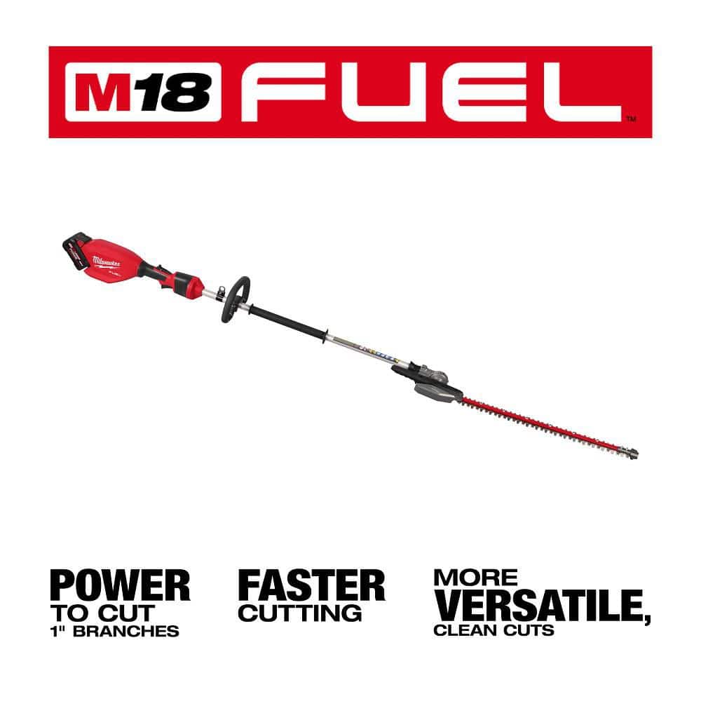 Milwaukee M18 FUEL 18V 24 in. Brushless Cordless Pole Articulating Hedge Trimmer Kit with 8.0 Ah Battery & Rapid Charger