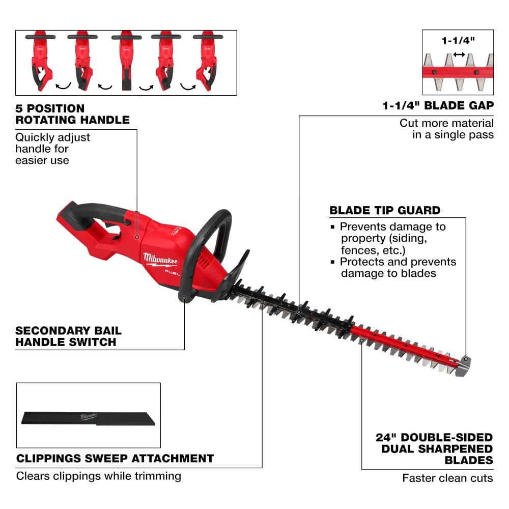 Milwaukee M18 FUEL 24 in. Brushless Cordless Hedge Trimmer (Tool-Only)