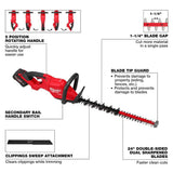 Milwaukee M18 FUEL 24" Cordless Hedge Trimmer Kit with 8.0 Ah FORGE Battery & Rapid Charger, 3033-21