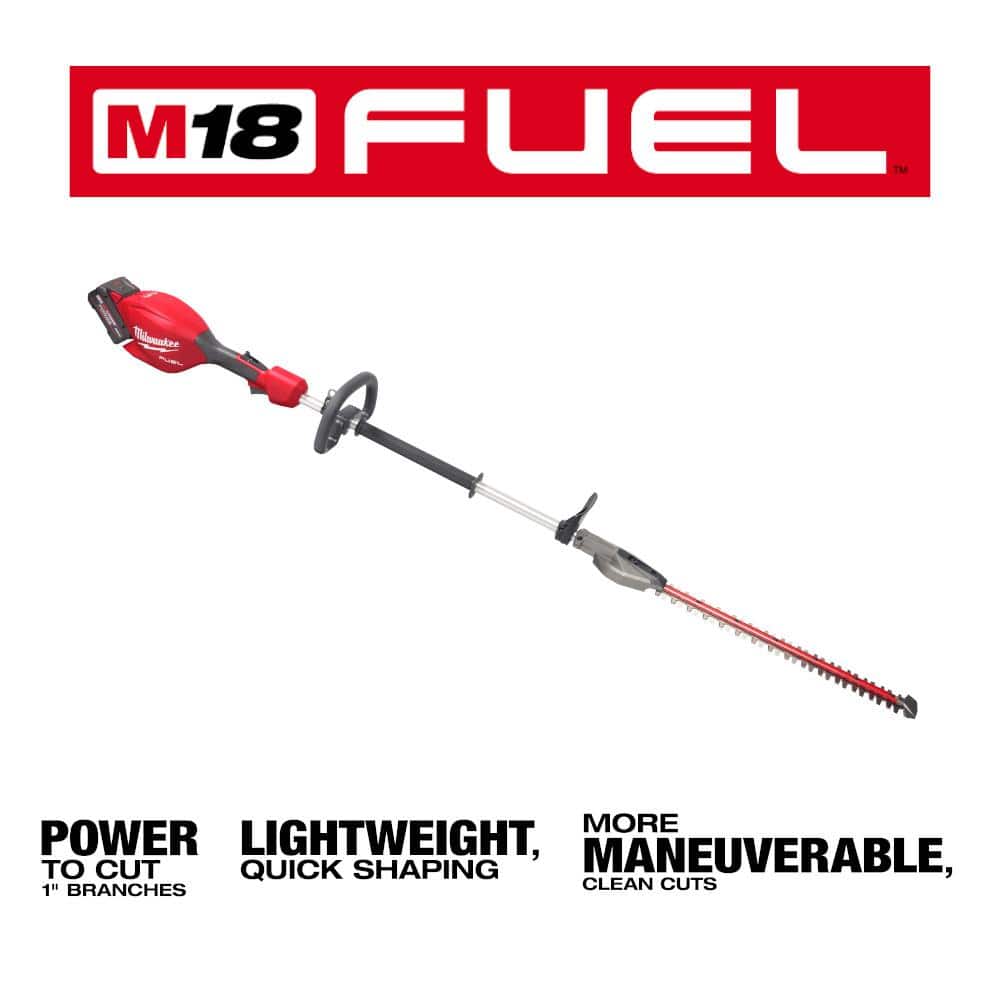 Milwaukee M18 FUEL 18-Volt 20 in. Brushless Cordless Short Pole Hedge Trimmer Kit with 8.0 Ah Battery and Rapid Charger