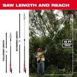 Milwaukee M18 FUEL 10 in. 18V Lithium‑Ion Brushless Cordless Telescoping Pole Saw, 13 ft. Reach (Tool‑Only)