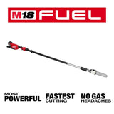 Milwaukee M18 FUEL 10 in. 18V Brushless Cordless Telescoping Pole Saw Kit with 8 in. Hatchet Pruning Saw, 12.0Ah Battery & Rapid Charger