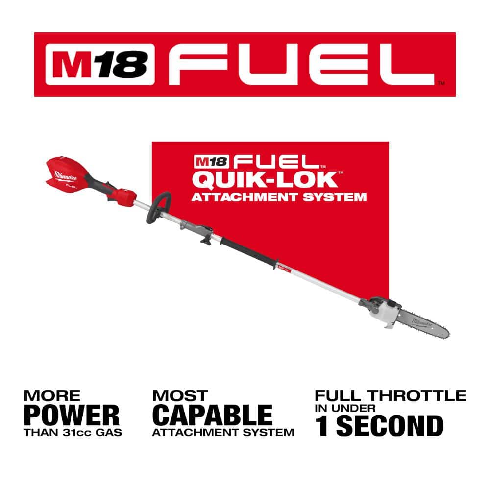 Milwaukee M18 FUEL 10" Brushless Cordless Pole Saw with QUIK-LOK Attachment Capability, Tool-Only