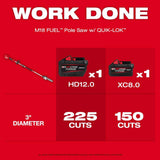 Milwaukee M18 FUEL 10 in. Brushless Cordless Pole Saw Kit with QUIK-LOK and 8.0Ah Battery