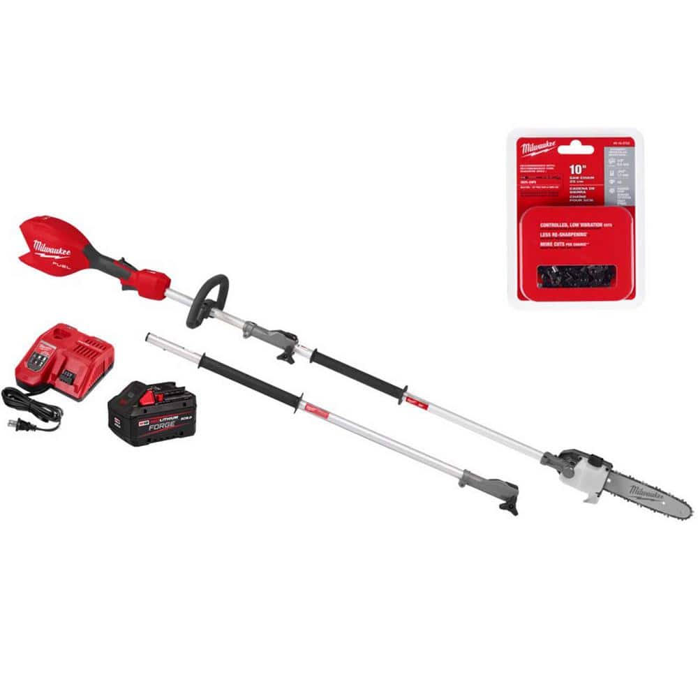 Milwaukee M18 FUEL 10 in. Brushless Cordless Pole Saw Kit with QUIK-LOK and 8.0Ah Battery