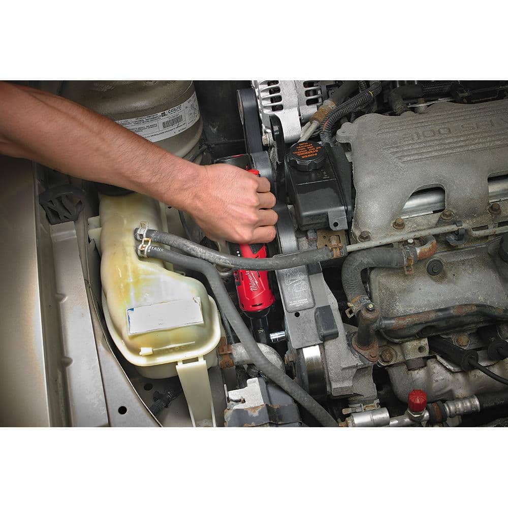 Milwaukee M12 12V Lithium-Ion 3/8 in. Cordless Ratchet Kit with M12 2.0 Ah Battery and Charger