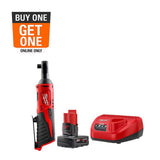 Milwaukee M12 12V Lithium-Ion Cordless 3/8 in. Ratchet Kit with M12 2.0Ah Battery