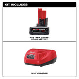 Milwaukee M12 12V Lithium-Ion Cordless 3/8 in. Ratchet Kit with M12 2.0Ah Battery