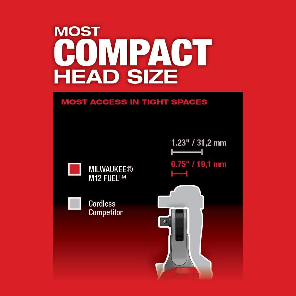Milwaukee M12 FUEL 12V Lithium-Ion Brushless High-Speed 3/8 in. Cordless Ratchet and M12 FUEL 3 in. Cutoff Saw (Tool-Only)