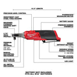 Milwaukee M12 FUEL 12V Lithium-Ion Brushless High-Speed 3/8 in. Cordless Ratchet and M12 FUEL 3 in. Cutoff Saw (Tool-Only)