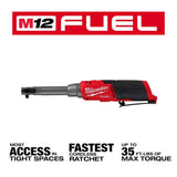 Milwaukee M12 FUEL 12V Lithium-Ion Brushless 3/8 in. Extended Reach High-Speed Cordless Ratchet Kit with Metric Socket Set
