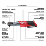 Milwaukee M12 FUEL 12V Li-Ion Brushless 3/8 in. Cordless Ratchet Kit with (2) 2.0Ah Batteries, Charger, Bag & Metric Socket Set