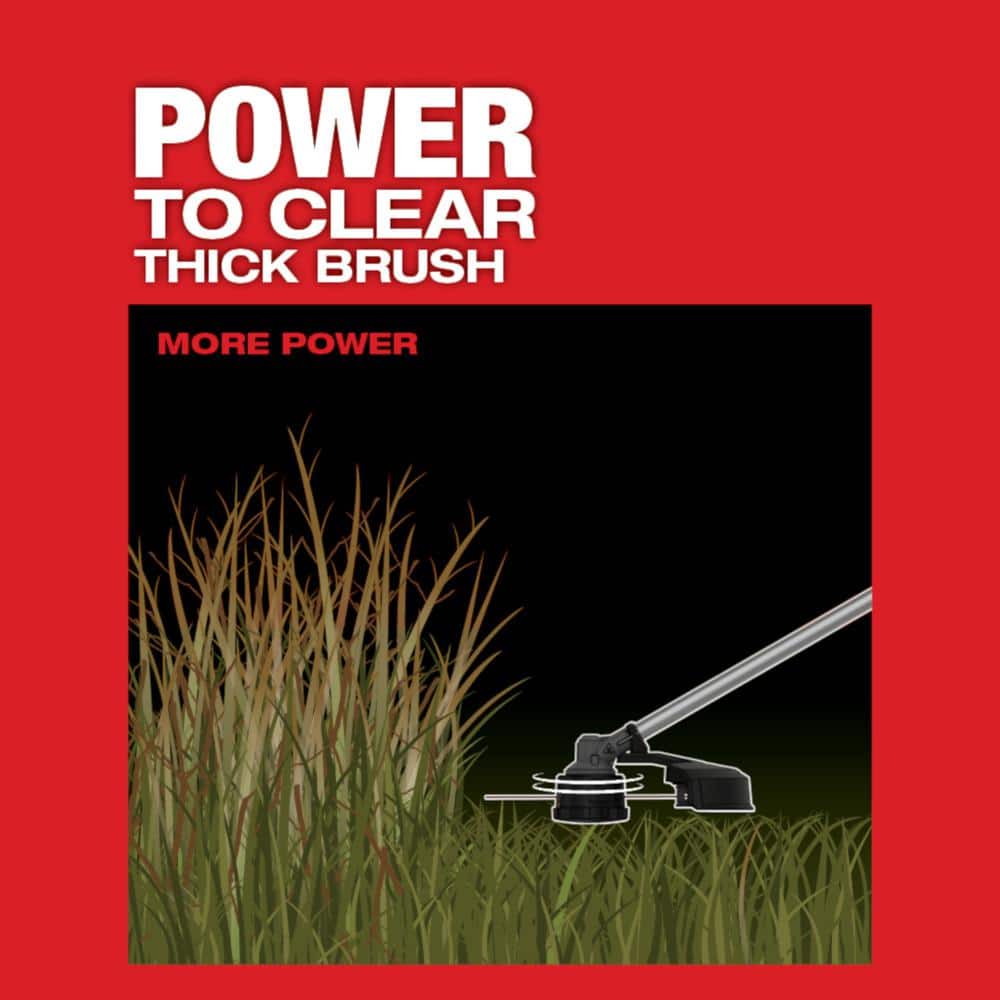 Milwaukee M18 FUEL 18V Brushless Cordless QUIK-LOK String Trimmer, Power Head + Trimmer Attachment, with 0.095 in. x 250 ft. Line