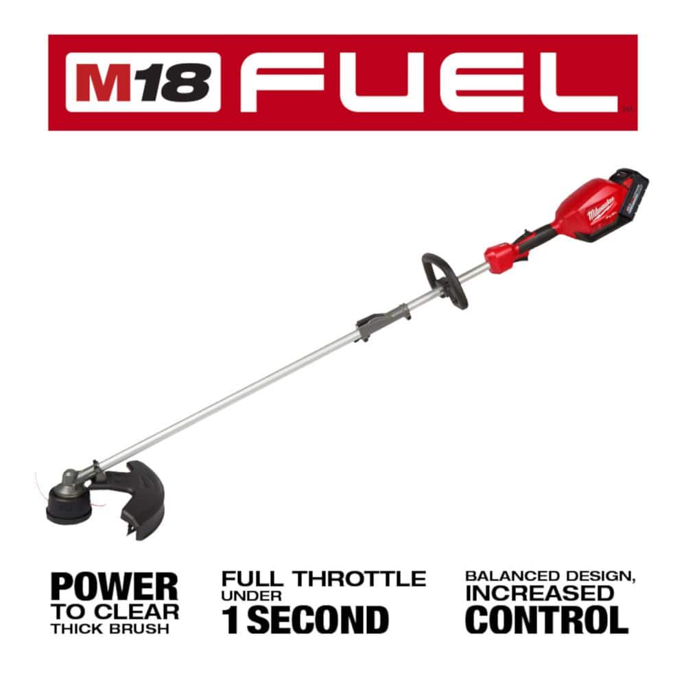 Milwaukee M18 FUEL 18-Volt Cordless Brushless String Trimmer with QUIK-LOK, 14–16 in. Cutting Swath, with M18 5.0Ah Battery