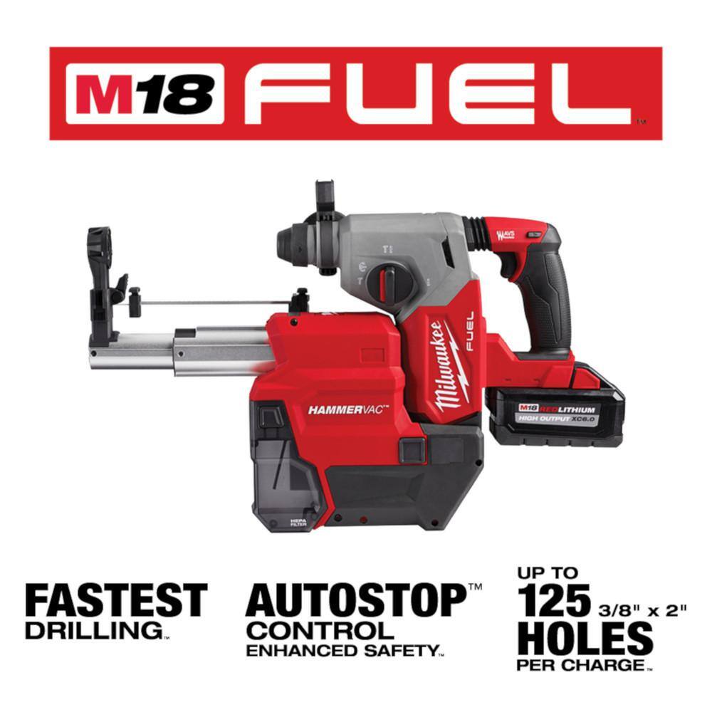 Milwaukee MX FUEL Cordless Core Drill Kit with M18 FUEL 1 in. SDS‑Plus Rotary Hammer & Dust Extractor (Model MXF301-2CP-2912-22DE)