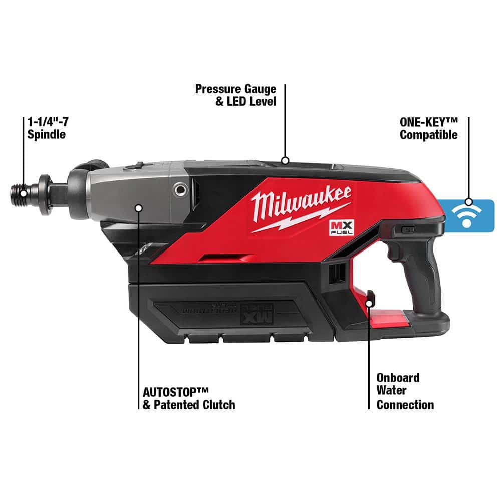 Milwaukee MX FUEL Lithium-Ion Cordless Handheld Core Drill Kit with M18 FUEL Hammer Drill and Impact Driver Combo Kit (2-Tool)