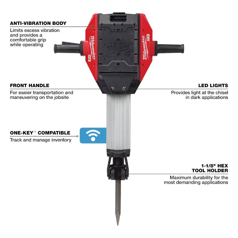 Milwaukee MX FUEL Cordless 1-1/8 in. Breaker Kit + M18 FUEL ONE-KEY 18V Brushless 9 in. Cut-Off Saw Combo (Model MXF368-1XC-2786-22HD)