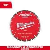 Milwaukee 12 in. Segmented Masonry & Concrete Diamond Blade, 1"/20mm Arbor, 6,300 RPM