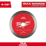 Milwaukee 4.5 in. Continuous Tile Diamond Blade
