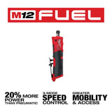 Milwaukee M12 FUEL 12V Brushless Cordless 1/4 in. Right & Straight Die Grinder Kit w/ (2) M12 CP 2.5Ah Batteries