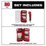 Milwaukee SHOCKWAVE Impact Duty Alloy Steel Driver Bit Set, Hex Shank (50-Piece)
