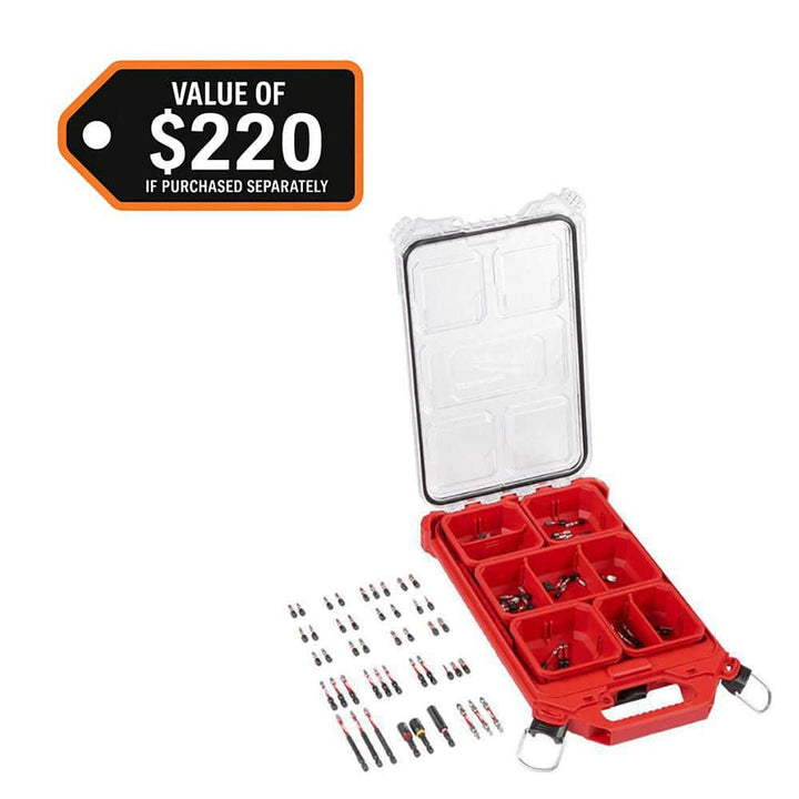 Milwaukee SHOCKWAVE Impact Duty Alloy Steel Driver Bit Set with PACKOUT Low-Profile Organizer, 90-Piece