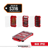 Milwaukee SHOCKWAVE Impact Duty Alloy Steel Screw Driver Bit Set with PACKOUT Case, 60-Piece (Model 48-32-5162)