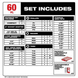 Milwaukee SHOCKWAVE Impact Duty Alloy Steel Screw Driver Bit Set with PACKOUT Case, 60-Piece (Model 48-32-5162)