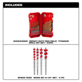 Milwaukee SHOCKWAVE IMPACT DUTY Titanium Drill Bit Set with SPEED FEED Auger Wood Drilling Bit Set (27-Piece)