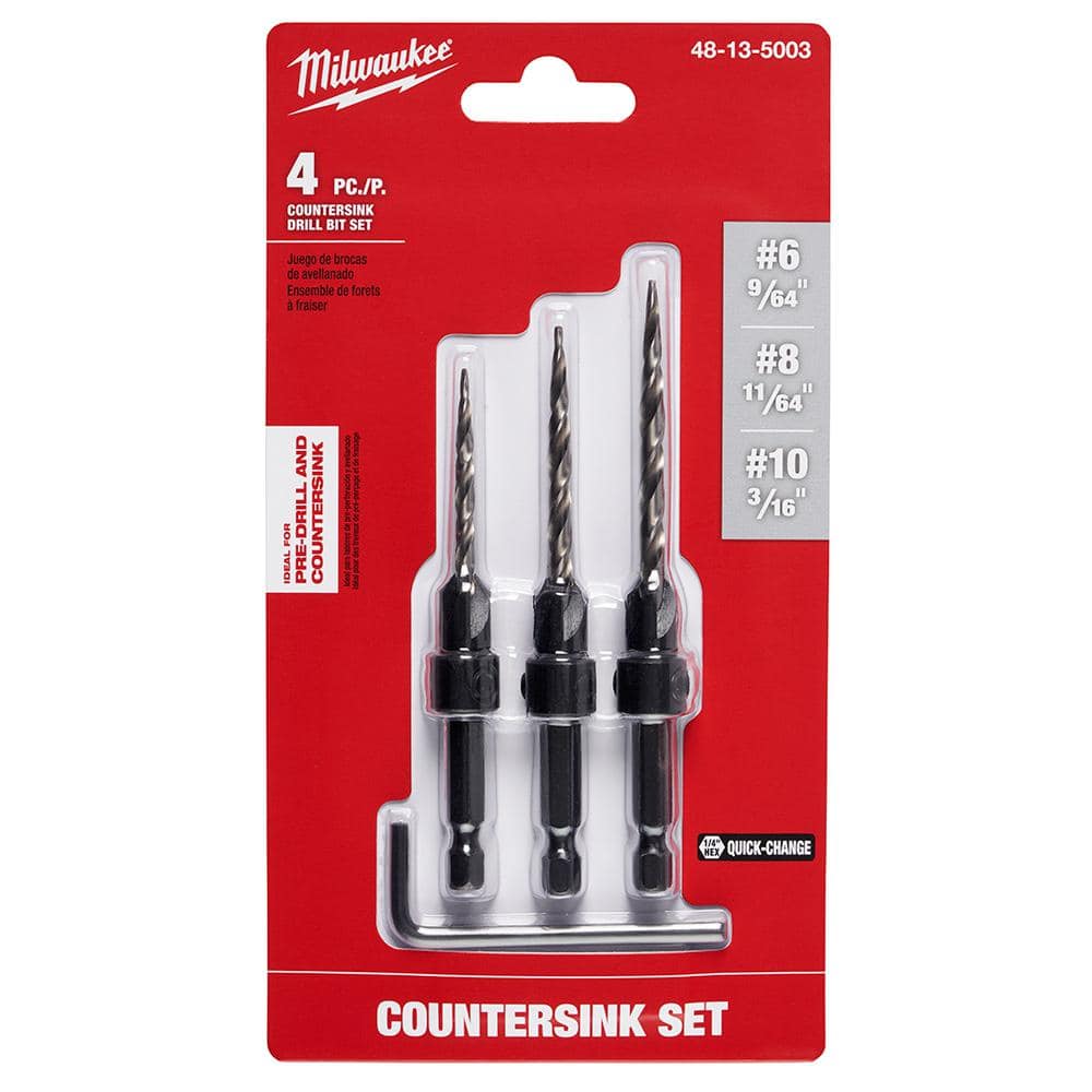 Milwaukee SHOCKWAVE Impact‑Duty Titanium Drill Bit & Steel Countersink Set, 26-Piece (Model 48-89-4631 / 48-13-5003)