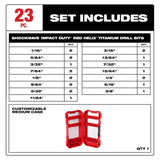 Milwaukee SHOCKWAVE Impact‑Duty Titanium Drill Bit & Steel Countersink Set, 26-Piece (Model 48-89-4631 / 48-13-5003)