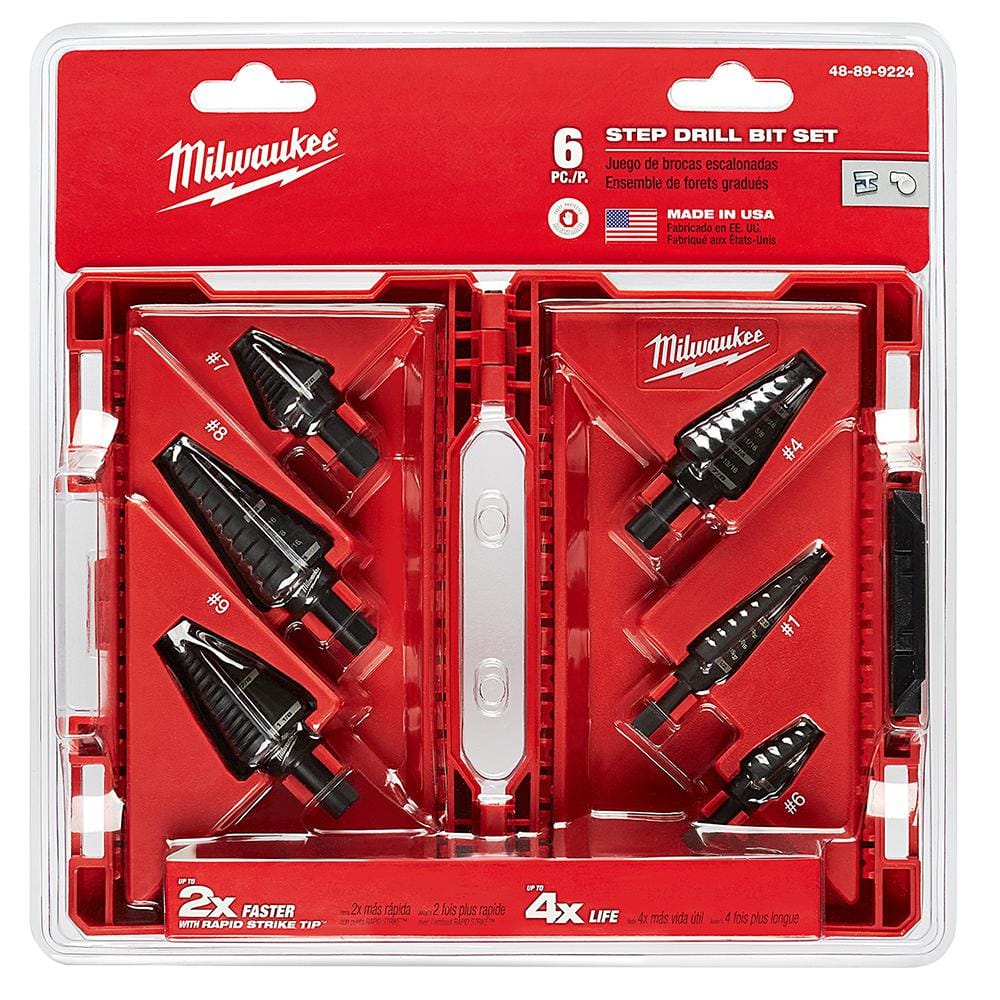 Milwaukee Black Oxide Step Drill Bit Set, 6-Piece (48-89-9224)