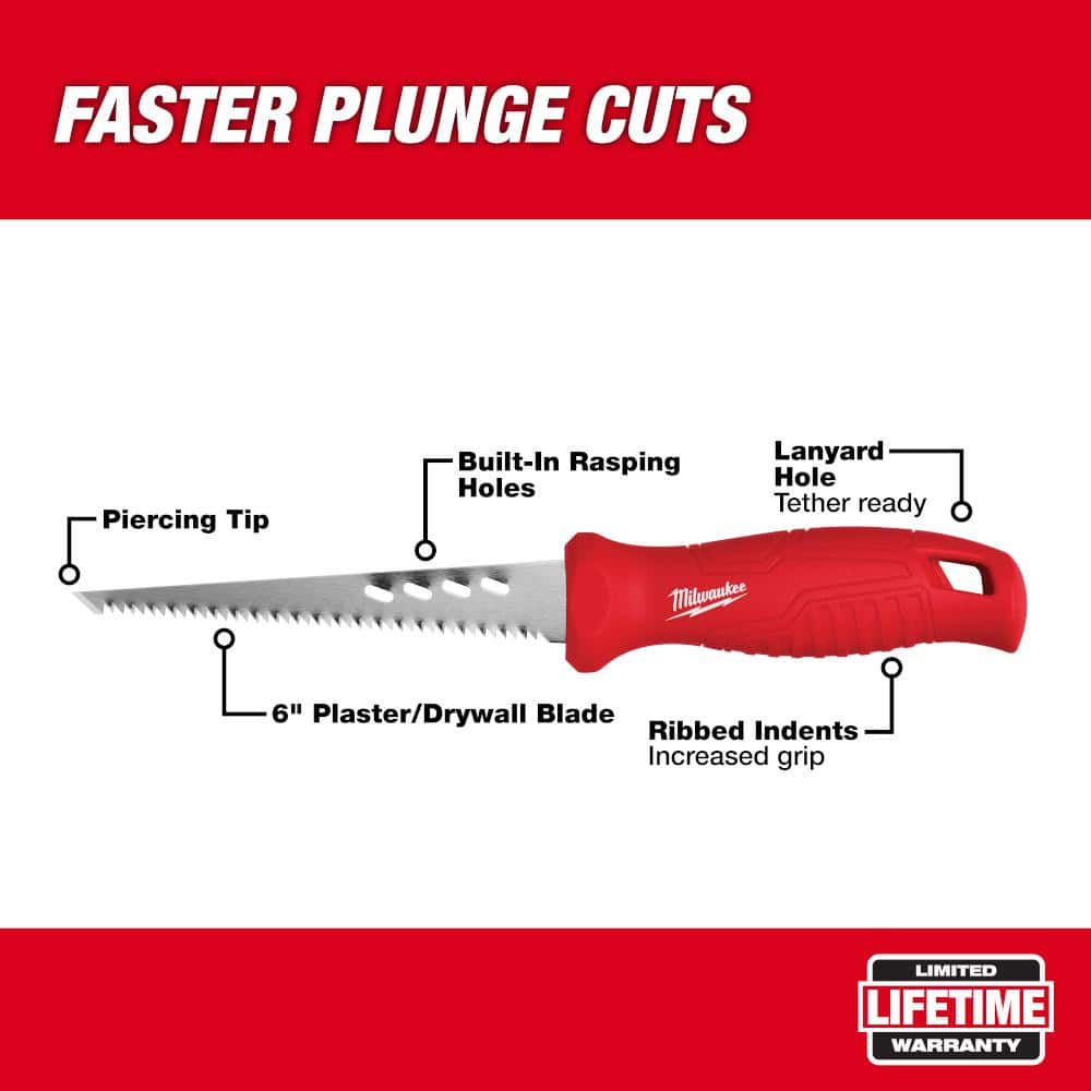 Milwaukee Rasping Jab Saw with 6 in. Drywall Blade, Bi-Metal