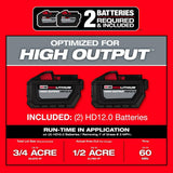 Milwaukee M18 FUEL Brushless Cordless 21 in. Walk Behind Dual Battery Self-Propelled Mower w/(2)12Ah Batteries & Polarized Glasses