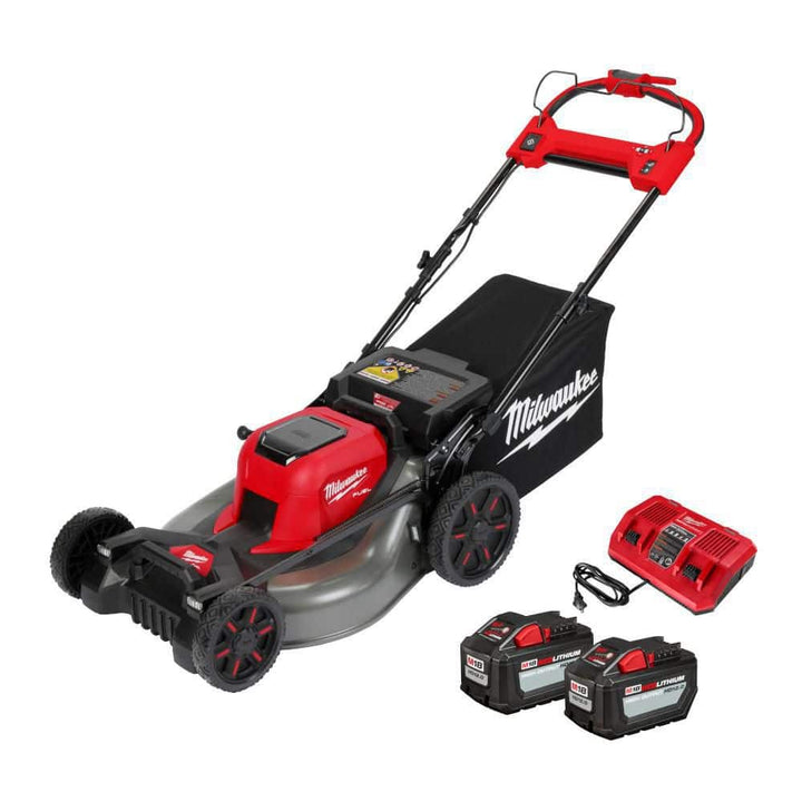 Milwaukee M18 FUEL Brushless Cordless 21 in. Self-Propelled Dual-Battery Walk-Behind Mower Kit with (2) 12Ah Batteries, Rapid Charger & Replacement Blade