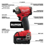 Milwaukee M18 FUEL 18-Volt Lithium-Ion Brushless Cordless Gen II 18-Gauge Brad Nailer W/M18 SURGE 1/4 in. DRIVER & 8.0 Battery Kit
