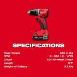 Milwaukee M18 FUEL 18-Volt Lithium-Ion Brushless Cordless Gen II 18-Gauge Brad Nailer W/M18 Brushless 1/2 Drill Driver Kit