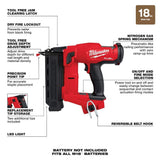 Milwaukee M18 FUEL 18GA Brad Nailer + M12 Green 360° 3-Plane Laser Kit w/ 4.0Ah Battery, Charger & Case