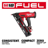Milwaukee M18 FUEL 18-Volt Lithium-Ion Brushless Cordless Gen II 15-Gauge Angled Nailer with Random Orbit Sander