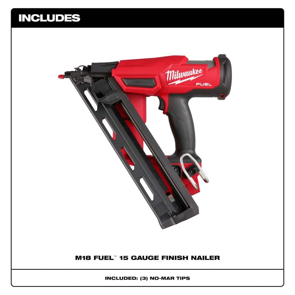 Milwaukee M18 FUEL 18-Volt Lithium-Ion Brushless Cordless Gen II 15-Gauge Angled Nailer with Random Orbit Sander