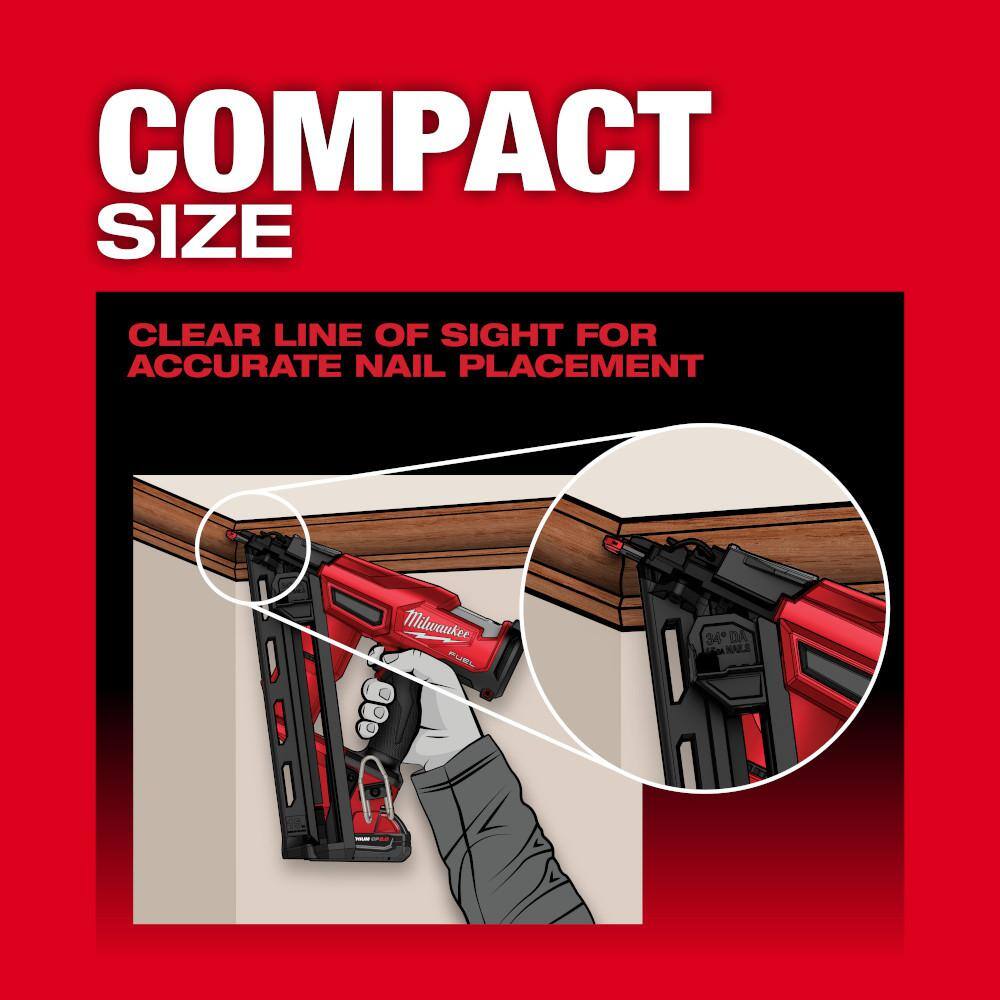 Milwaukee M18 FUEL 18-Volt Lithium-Ion Brushless Cordless Gen II 15-Gauge Angled Nailer with Random Orbit Sander