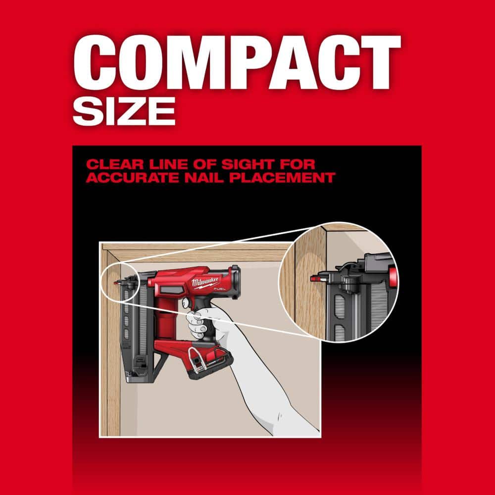 Milwaukee M18 FUEL 18-Volt Lith-Ion Brushless Cordless 16-Gauge Straight Finish Nailer w/Orbit Sander & (1) 3 Ah Battery/Charger