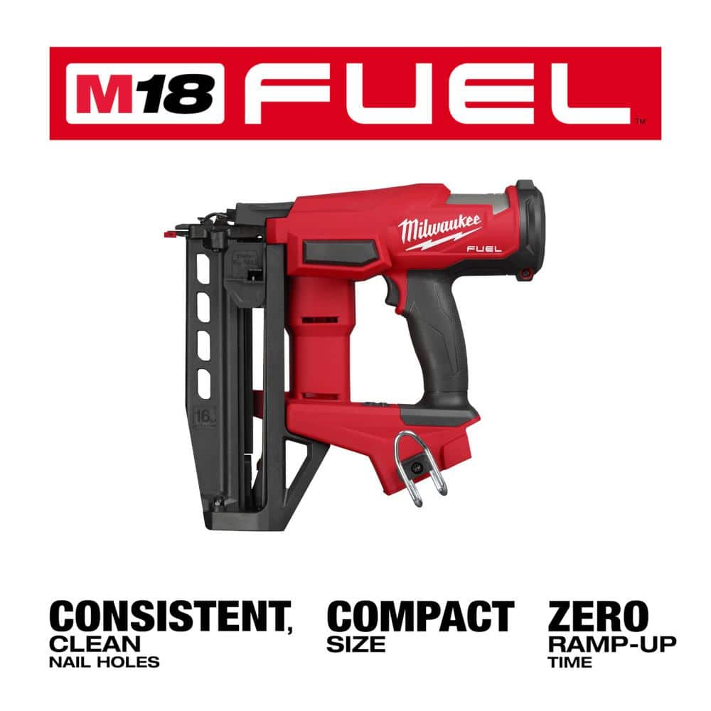 Milwaukee M18 FUEL 18-Volt Lith-Ion Brushless Cordless 16-Gauge Straight Finish Nailer w/Orbit Sander & (1) 3 Ah Battery/Charger