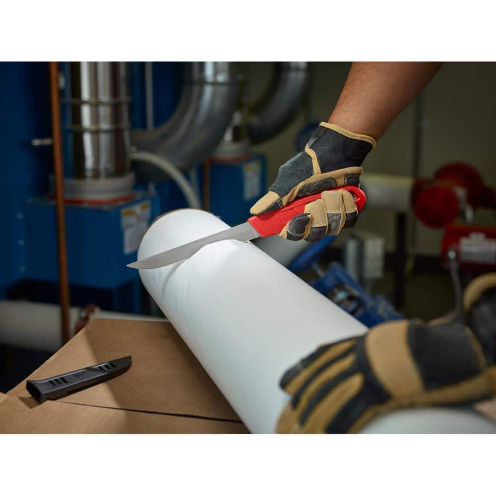 Milwaukee 6 in. Smooth Blade Insulation Knife, Stainless Steel, Full Tang