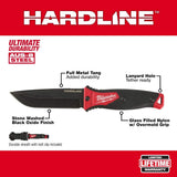 Milwaukee 5 in. HARDLINE AUS-8 Steel Fixed Blade Knife with Sheath